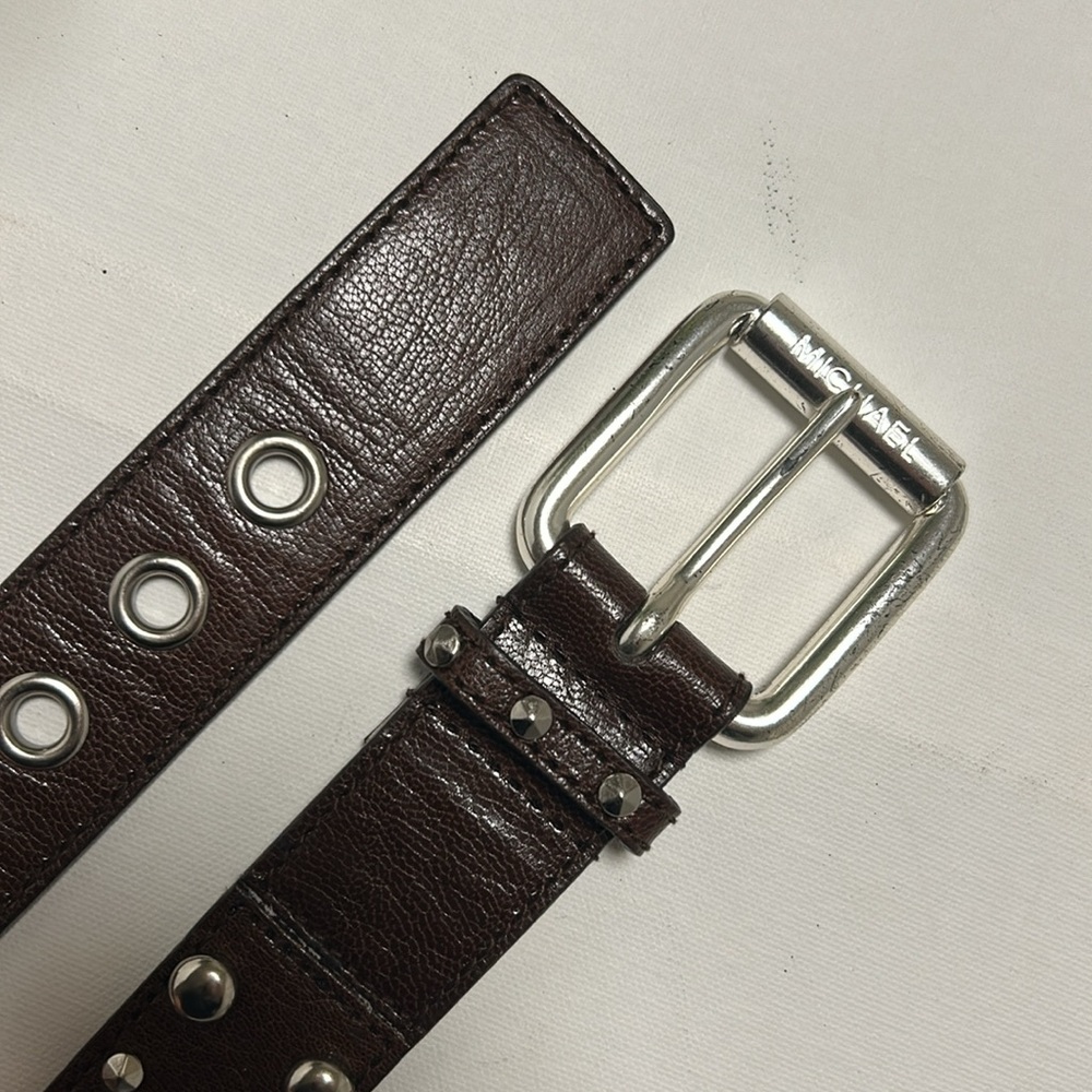 Michael Michael Kors Brown Leather Studded Women’s Belt